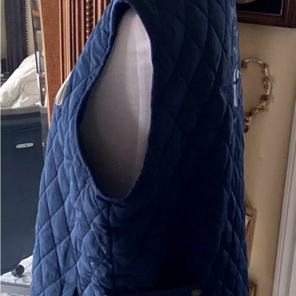 Mens Audrains Newport Concours Motor Size XL Puffer Vest Navy Blue Full Zip - Picture 6 of 9